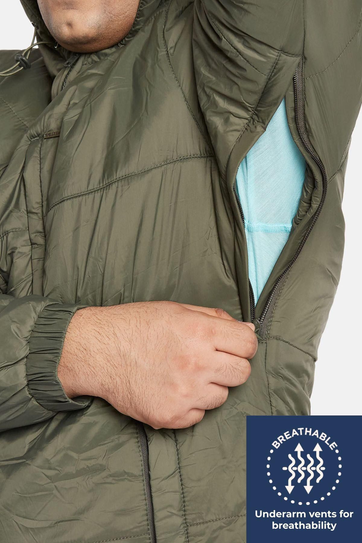 Olive Plus Size Puffer Jacket | Men